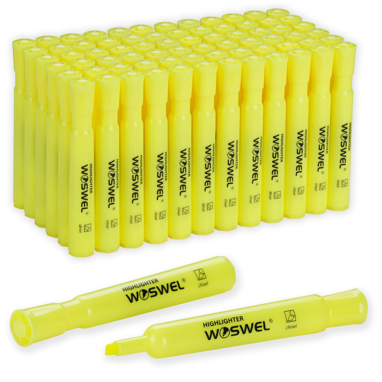 Highlighters Bulk, 72 Pack Tank Style Highlighters Set, Fluorescent Yellow, C...-image
