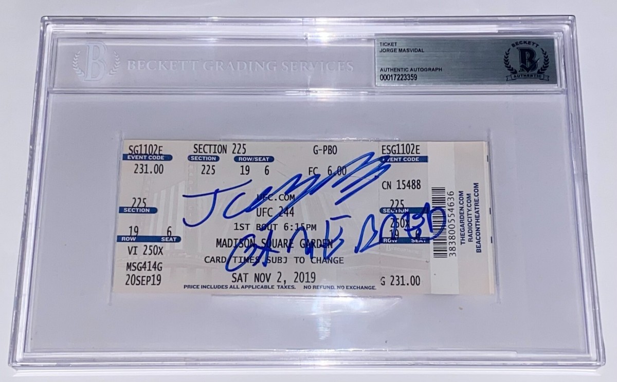 JORGE MASVIDAL SIGNED AUTO'D UFC 244 TICKET STUB BMF CHAMPION VS