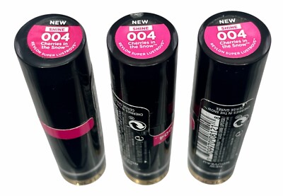 3 Pack Revlon Lustrous Glass Shine Lipstick 004 Cherries in the Snow