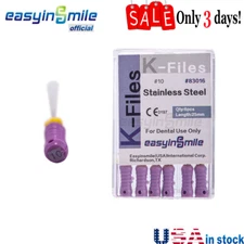 10PACK/60PCS Dental Stainless Steel K-File 25mm #10 Endodontic files Hand Use