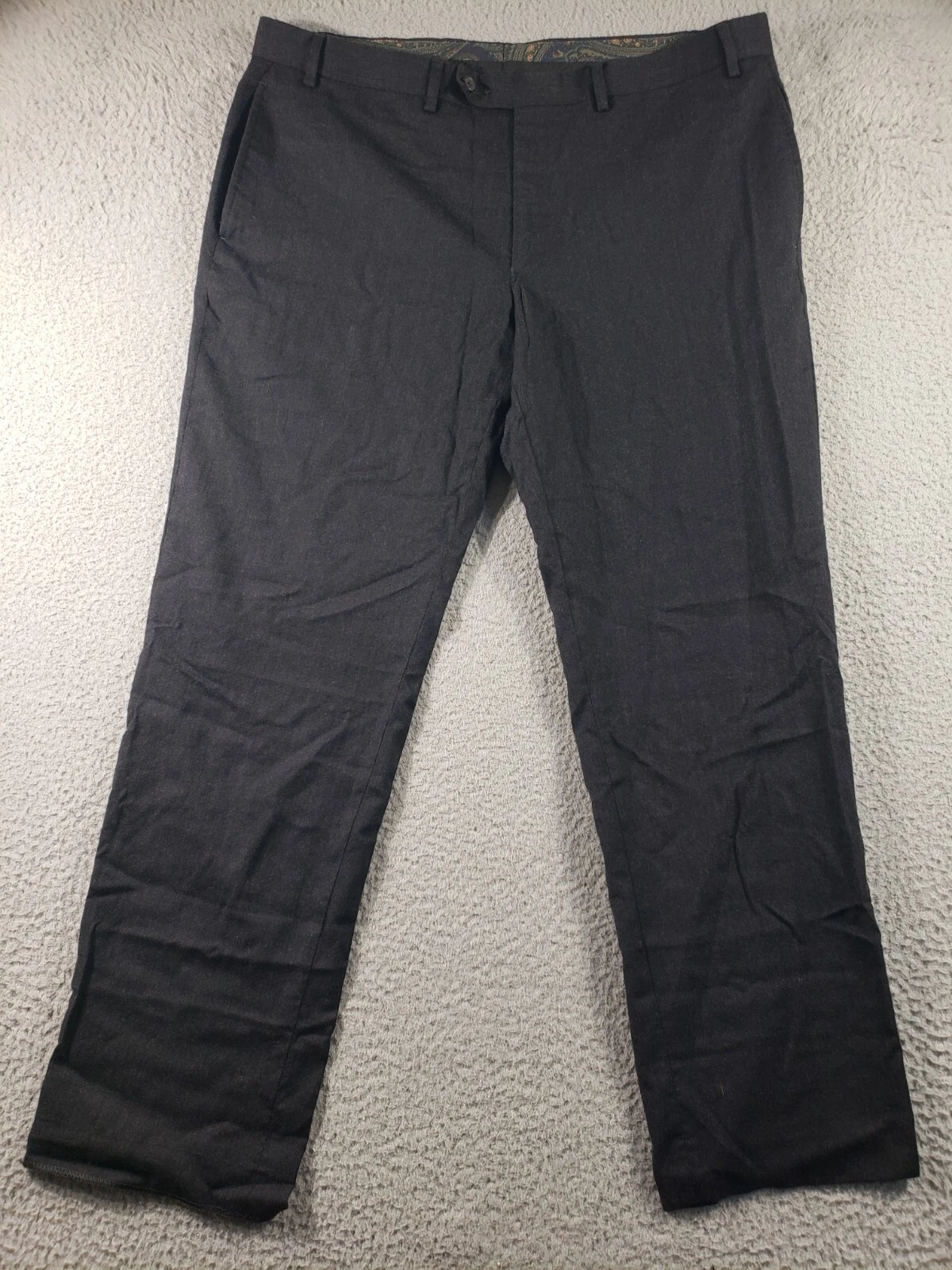 Lauren Ralph Lauren Pants Men's 38x30 Black 100% Wool Straight Leg Stretch