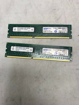 LOT OF 2 spectek 4gb ddr3-1333 cl9 udimm ST51264BA1339.16FMR  TOTAL 8GB