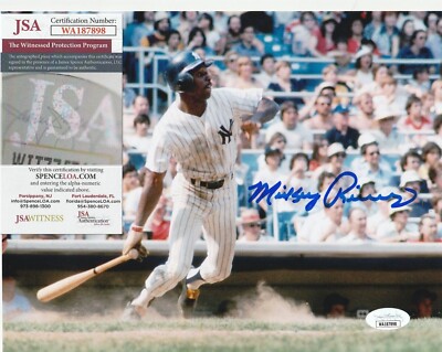 Mickey Rivers Rookie Card MICKEY RIVERS NEW YORK YANKEES JSA AUTHENTICATED ACTION SIGNED 8x10 | eBay