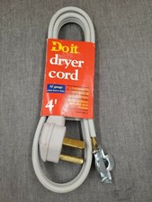 Clothes Dryer Power Cord 3 Prong Wire 30 Amp 4' Foot 10 Gauge Wire Heavy Duty