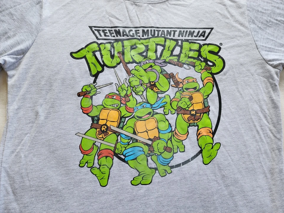 Teenage Mutant Ninja Turtles TMNT Mens Grey Printed Short Sleeve T Shirt Size L - image 2 of 4