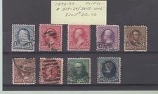 SCOTT # 219 - 224 226 - 227 PERF 11 1890-93 USED cv$80 H1873