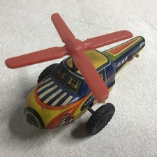 Vintage tin friction toy helicopter brand to be identified WORKS