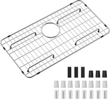 Kitchen Sink Grid Sink Protectors 26" X 14 1/16" W/ Rear Drain Stainless Steel
