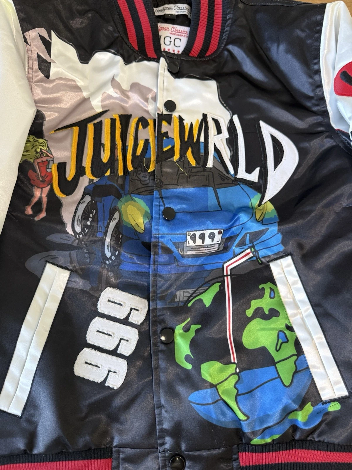 Headgear Classics Juice WRLD Goodbye & Good Riddance Satin Bomber Jacket Size L - product detail image 6
