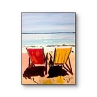 Got Beached 12"x16"  Original  Colorful Basquait Chairs Acrylic Painting Canvas — photo 1
