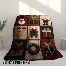1pc a 2D Flat Festive Christmas-Themed Throw Blanket Suitable for Friends And