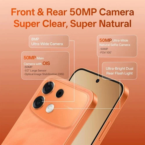 OPPO F35 Pro 5G in wave blue with rear camera specs: 50MP Ultra-Wide, 8MP Wide, Optical Image Stabilization.