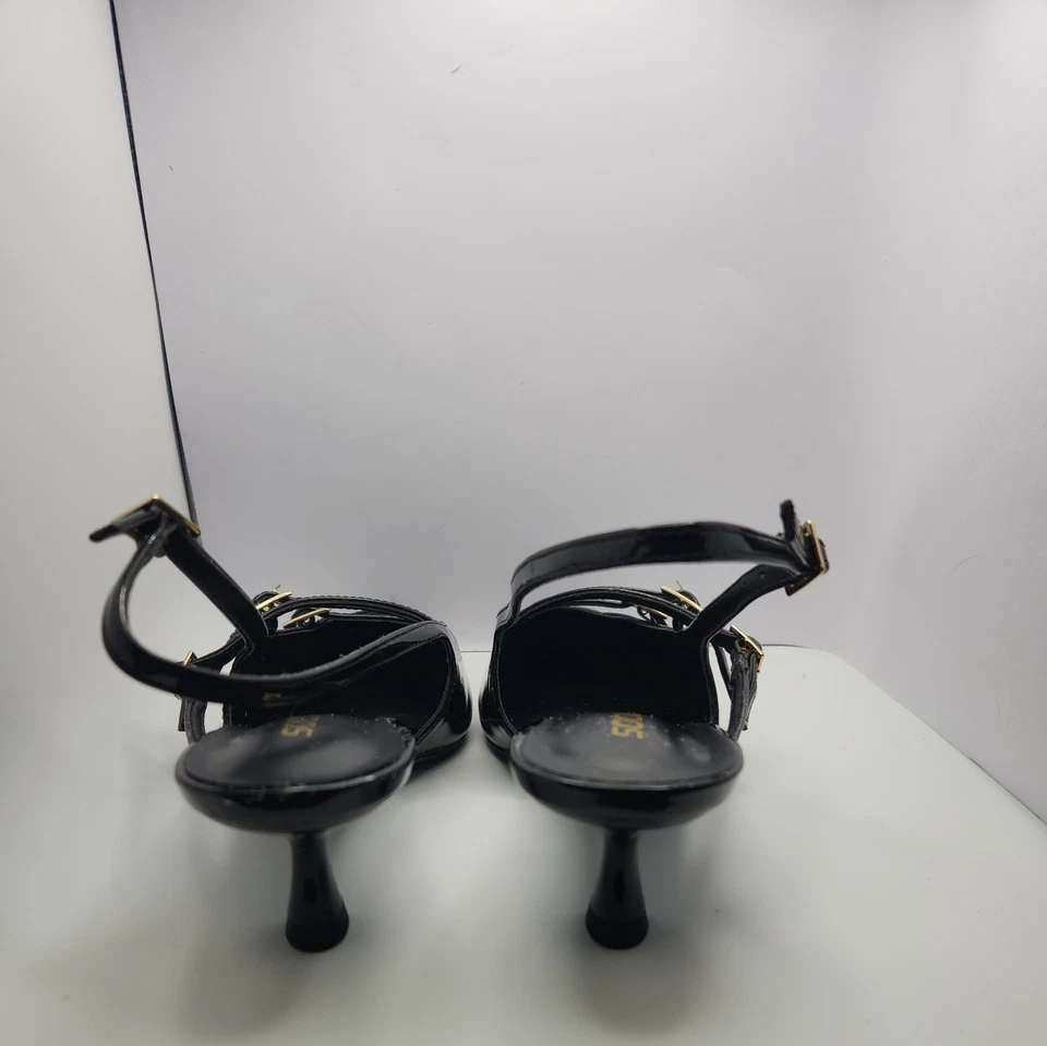 Soda Pointed Toe Kitten Heel Slingback Dress Pumps. Size 6.5 Black - Image 3 of 4