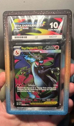 Mega Charizard x Ex Secret Rare Graded 10 and Premimum Case Mint Condition