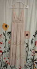 Forever 21 light pink flowy lace boho cami strap fairy dress size small AS IS