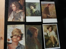 20168) LOTTO DI 6 CARTOLINE ARTISTICHE AMISANI RAEBURN SOTTOCORNOLA BOCCHETTI
