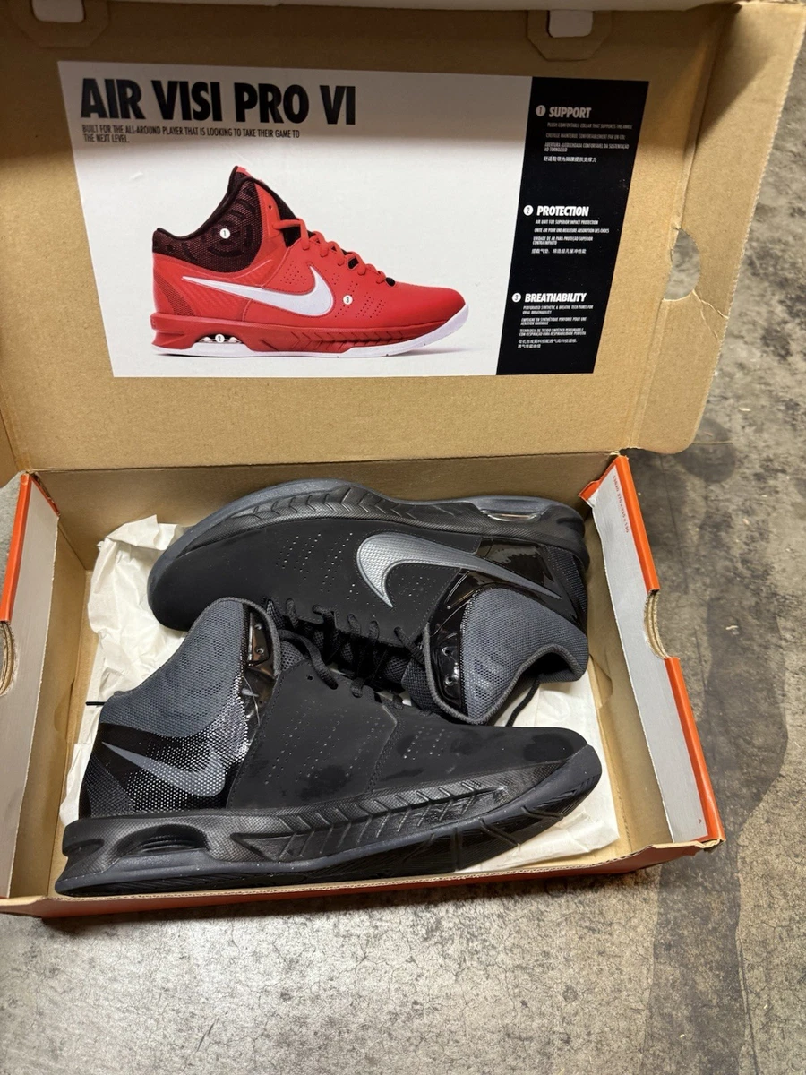 NIKE ? Men’s Red & Black AIR Visi Pro 5 High Top Leather Basketball Shoes - 11 Nike Basketball Shoes Mens 8 Red Air Visi Pro VI 6 2015 Mid  main image 3