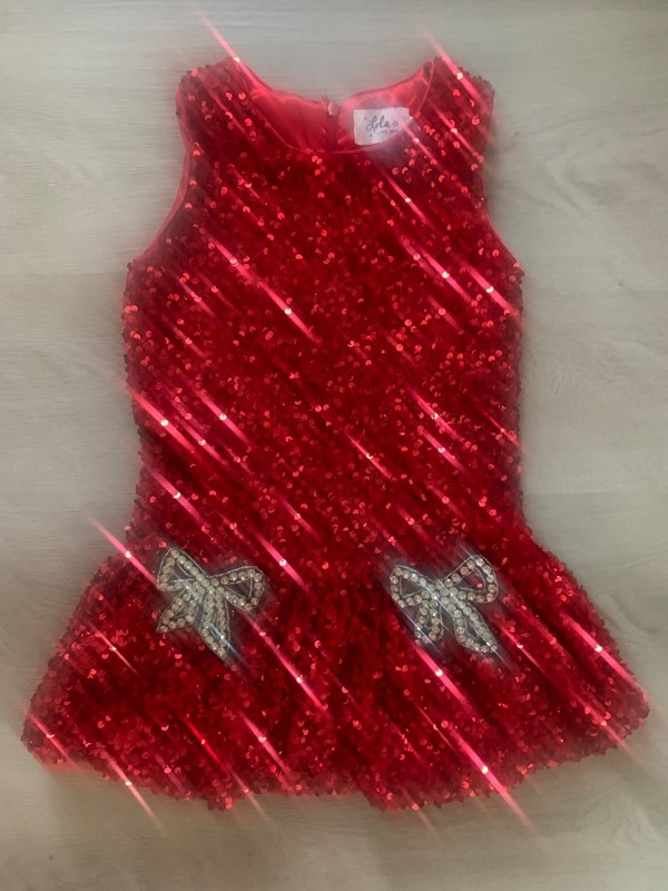Lola amd the Boys Red sequin bow dress size 4 girls
