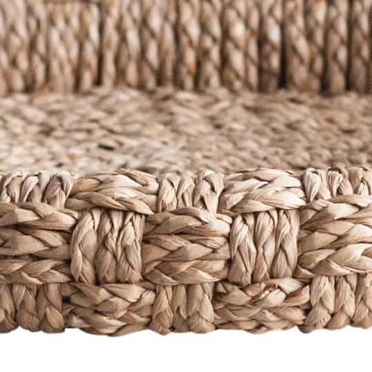 Bandeja Bankuan redonda trenzada con asas Foto 4 de 4