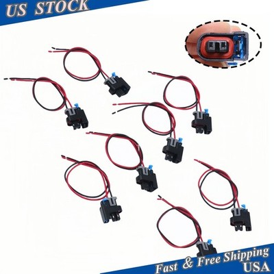 8X Fits Chevrolet GMC Express Savana Sierra Fuel Injector Wire Haress Connector