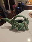 Vintage Nelson McCoy Art Pottery Green Turtle Stoneware Watering Sprinkler USA
