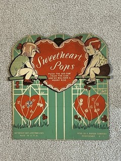 Vintage Rosen Valentines Day Large Candy Card Sweet Heart Pops See Saw Hearts