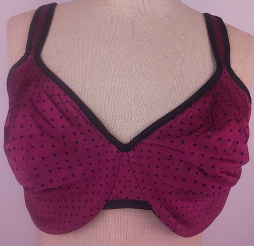 Olga 35281 Suddenly Smooth Back Smoother Purple Polka Dot Bra Size 36 DD.   (24)
