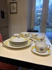rare haviland limoges white and yellow tea dish coffee set dessert plates