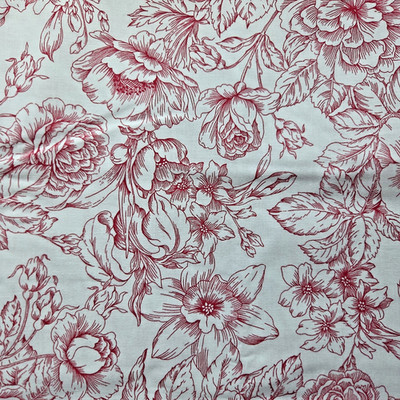 Redwork Rendevouz by Alex Anderson P&B Textiles Fabric Red White Floral 5yd x 44