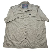 Wrangler Outdoor Mens XL Tan Short Sleeve Button Down Shirt Sport Utility