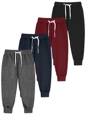 4 Pack Toddler and Boys Joggers Sweatpants Cotton Kids Active Pants with Draw...