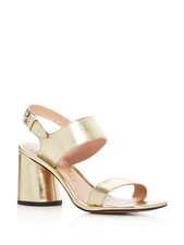 MARC JACOBS Womens Gold Metallic Emilie Block Heel Leather Heeled Sandal 39