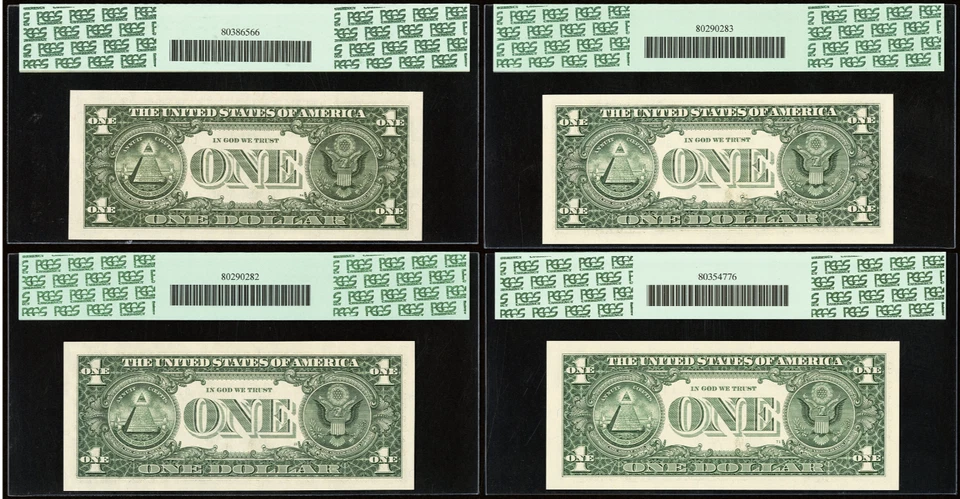 SET OF FOUR $1 FRN Super Repeater Currency Bundle PCGS 65, 66 67 PPQ - Image 2 of 2