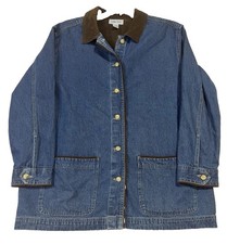 Vintage Cabin Creek X-Large Blue Denim Brown Corduroy Collar Barn Chore Jacket W