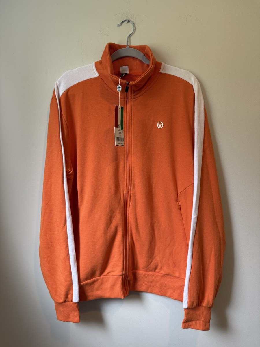 Sergio Tacchini Track Jacket French Terry Orange NWT Sz XL Italian