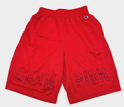 Champion Boys Youth Red Mesh Athletic Shorts Basketball Activewear Size Large