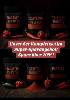 6 x 50 g Unser Chilipulver Super-Bundle: 6 Sorten im Komplettset!