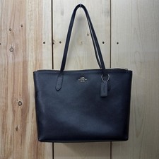 Coach M2079-4454 City Zip Top Tote Bag Black with Gold Hardware
