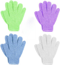 Exfoliating Bath Gloves, Pack of 4