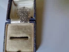 LOVELY VINTAGE ART DECO 925 STERLING SILVER AND SPARKLY MARCASITE GEOMETRIC RING