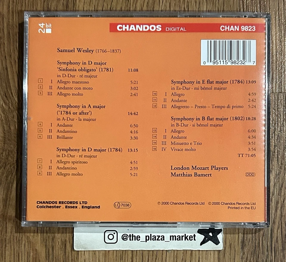 Symphonies by Samuel Wesley / London Mozart Players / Bamert CD 2000 Foto 2 de 2
