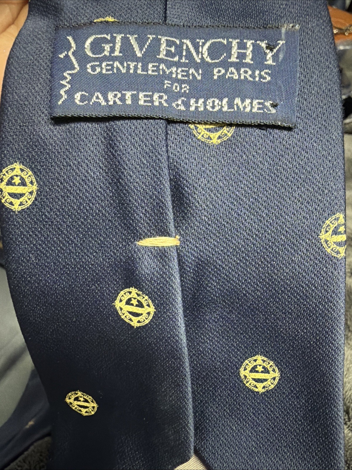 Givenchy Necktie Blue Geometric Pattern Neck Tie … - image 11