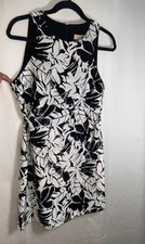 MICHAEL Michael Kors Black White Floral Sequin Sheath Dress Sleeveless 4