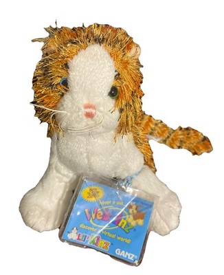 Ganz Webkinz Lil Kinz Striped Alley Katze Ingwer Stofftier Plüschtier kleine Beanie v