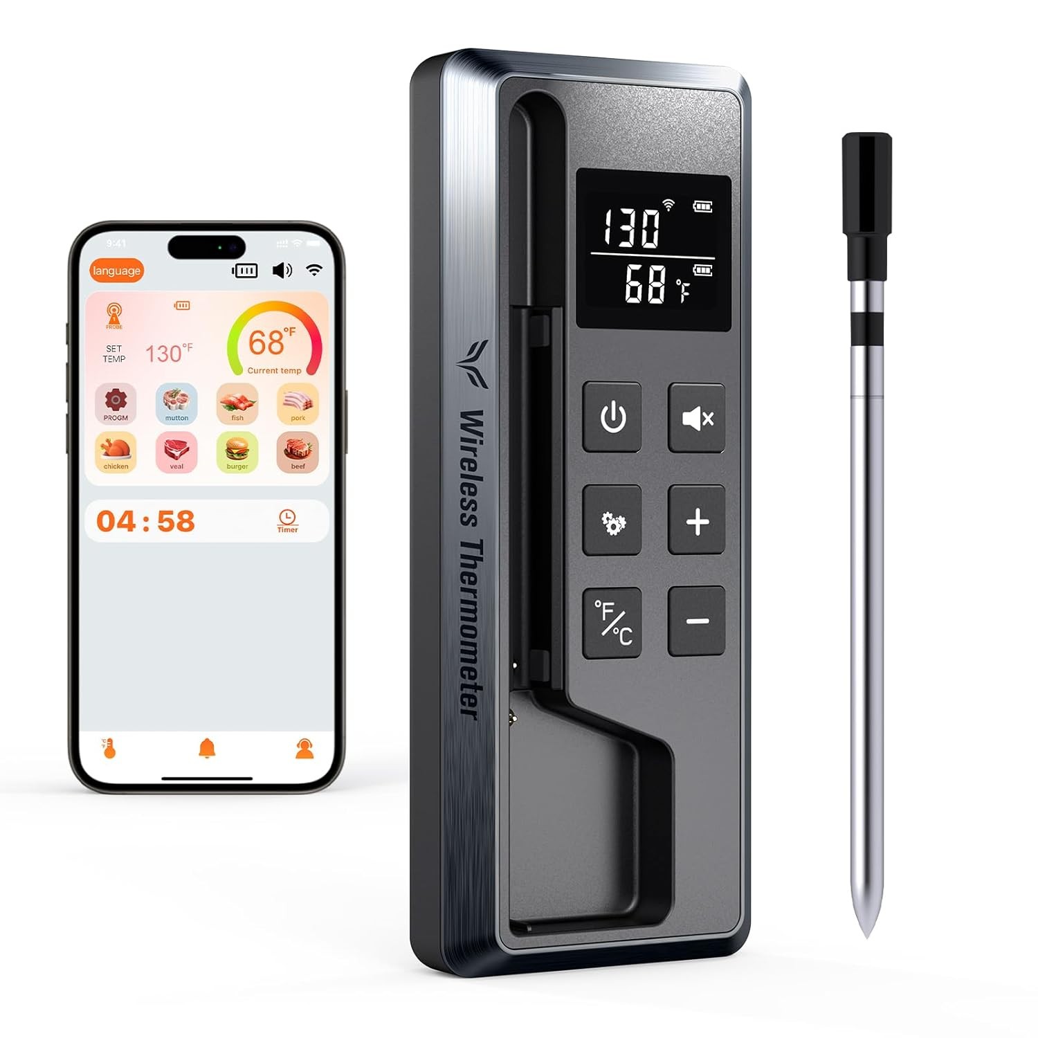 Digital Wireless Bluetooth Meat Thermometer 800FT