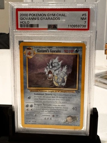 Pokémon Giovanni's Gyarados 5/132 Gym Challenge Holo Rare PSA 7 Unlimited 2000