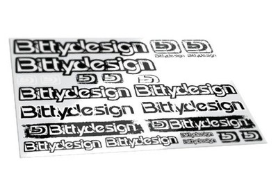 BittyDesign Off-Road Decal sheet, 21,5x16,2cm, clear support, black/white printi