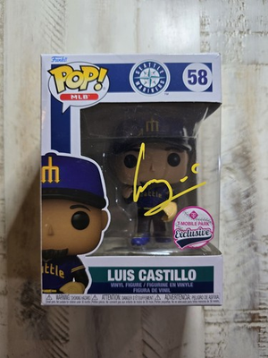 #ad Luis Castillo Signed Mariners Funko Pop T Mobile Park Exclusive JSA CERT #58 $194.99