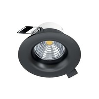 LED Einbaustrahler Eglo Saliceto, Dimmbar, Runder Deckenspot, Schwarz, Ø 8,8 Cm