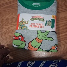 Teenage Mutant Ninja Turtles Kids 2 Piece Pajama Set Size L 10/12 Nickelodeon TM